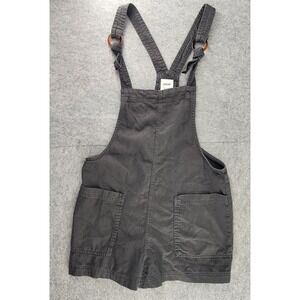 Aerie Charcoal Grey Cotton Denim Shortall Overalls Summer Boho Womens XS